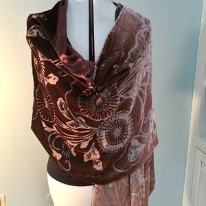Adrienne Vittadini Burnout ombré velvet silk wrap